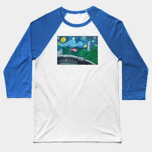 Starry Night on the Portico Baseball T-Shirt